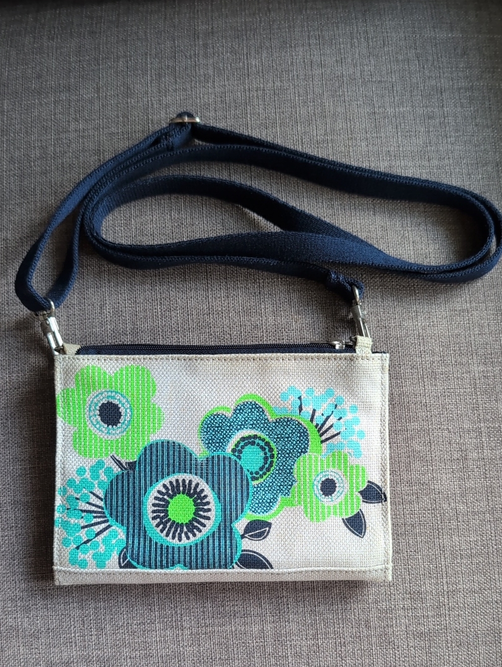 Thirty One Women’s Floral Crossbody Bag in Green and Blue